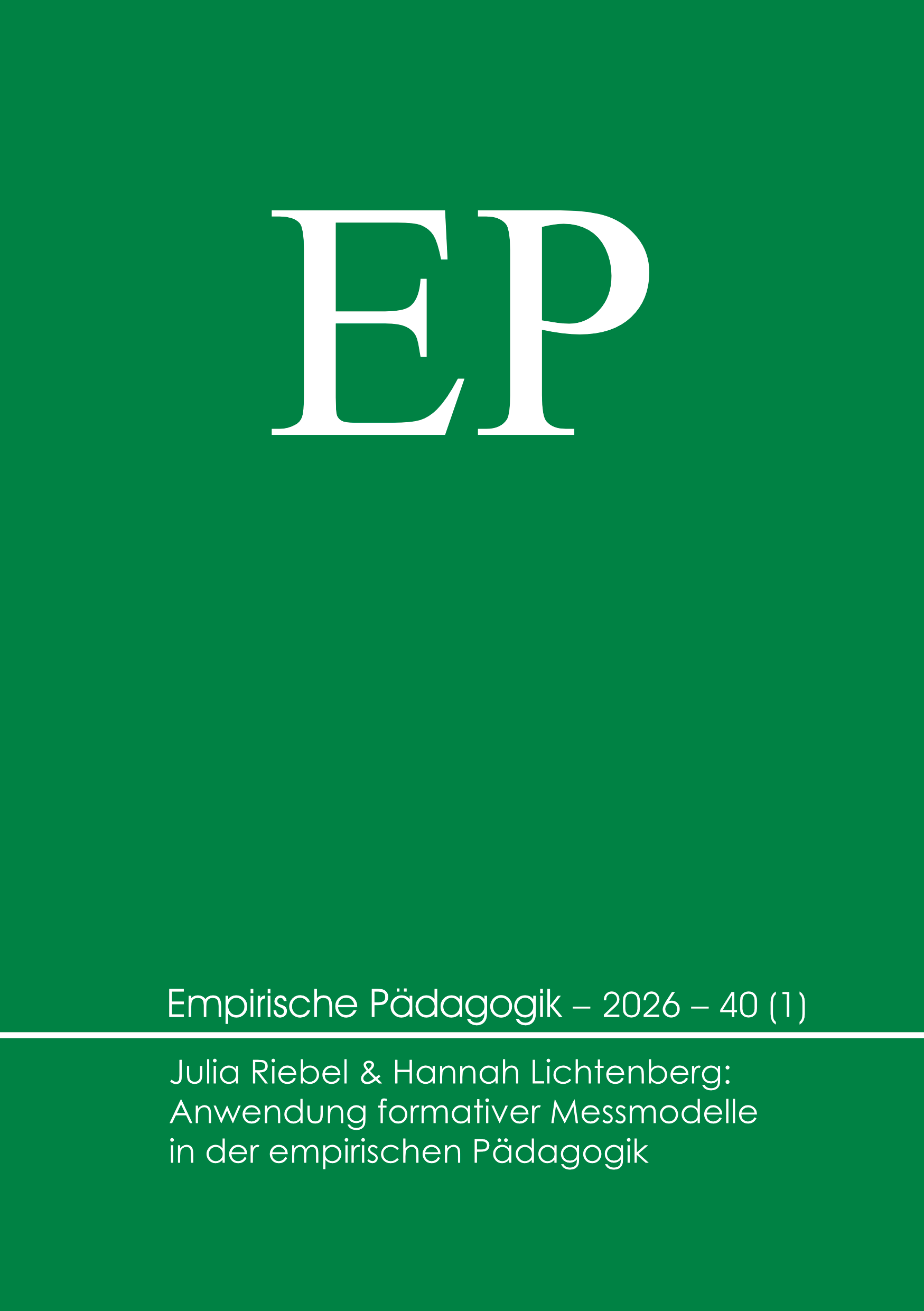 Empirische Pädagogik 2026 – 40 (1) [digital]